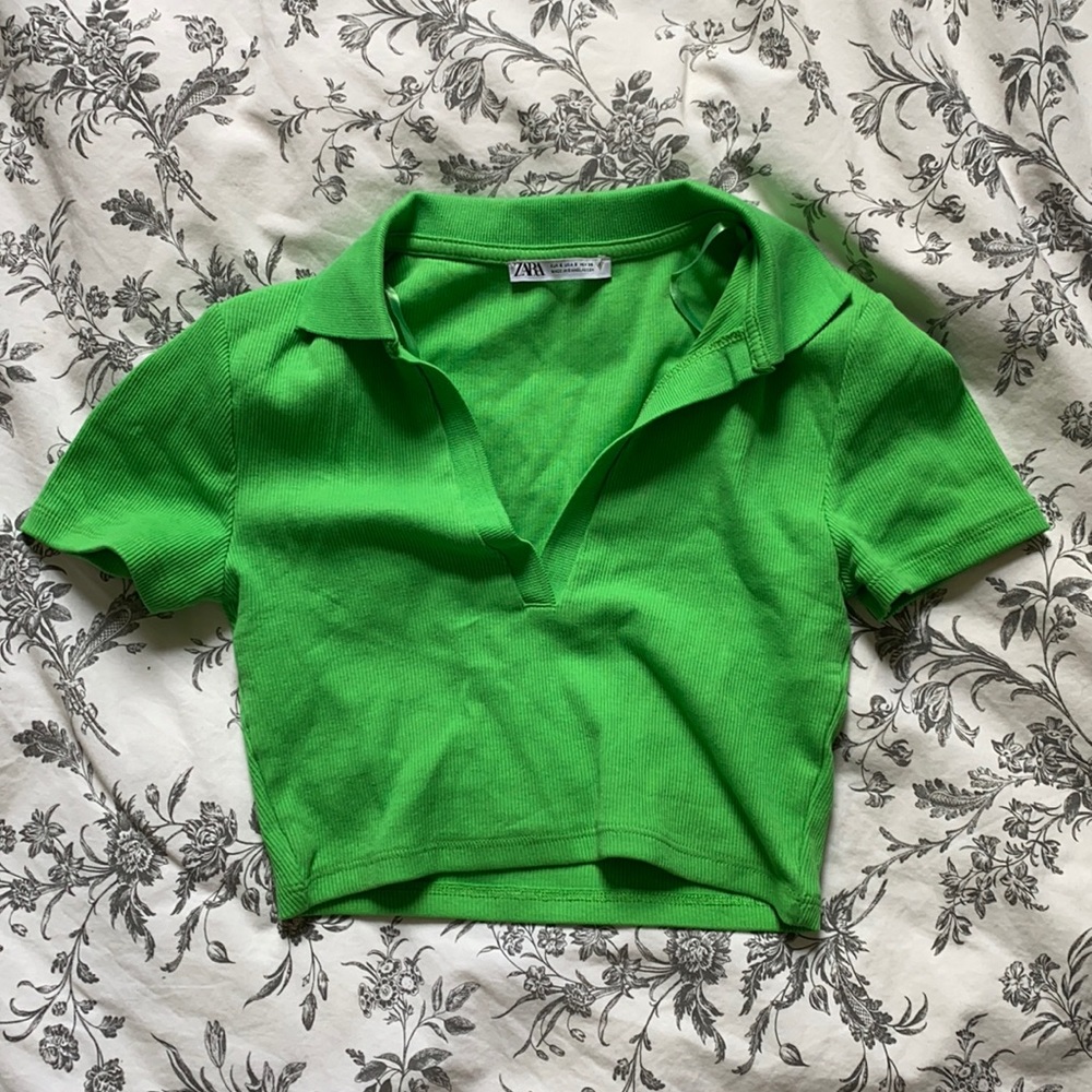 Zara cropped collared top